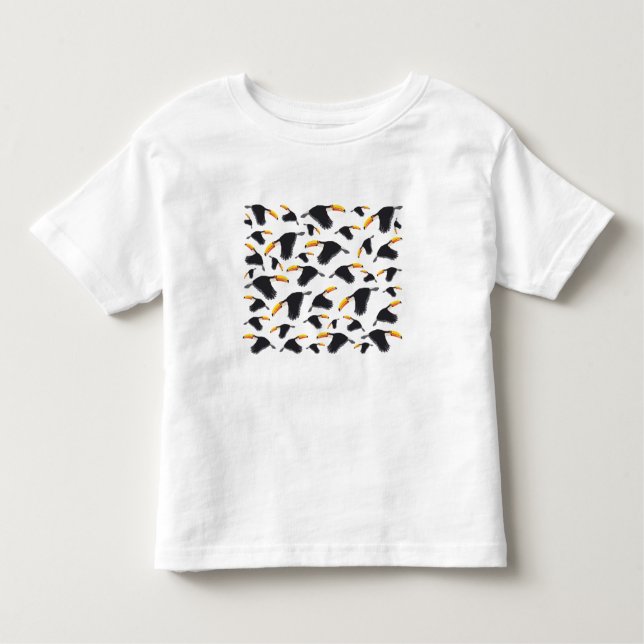Colourful Toucan Tropical Bird Pattern Toddler T-Shirt (Front)