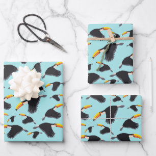 Colourful Toucan Tropical Bird Pattern Wrapping Paper Sheet