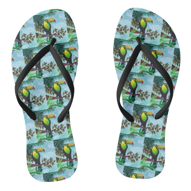 Colourful Toucan Tropical Rainforest Thongs (Footbed)