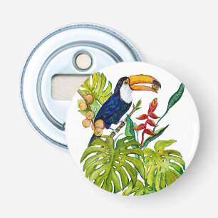 Colourful Toucan Watercolor Tropical Bird Bottle Opener