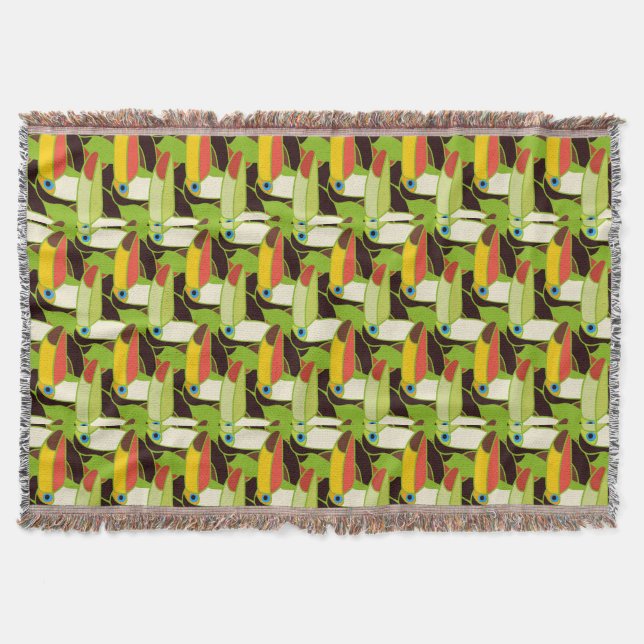 Colourful Toucans 2 Throw Blanket (Front)