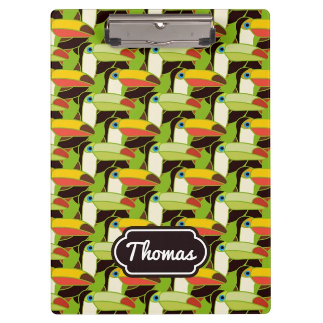 Colourful Toucans | Add Your Name Clipboard (Front)