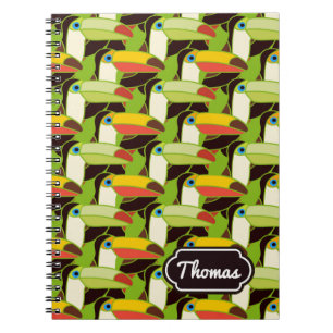 Colourful Toucans Add Your Name Notebook