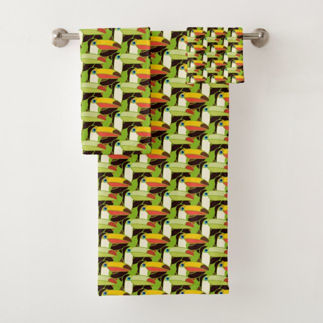 Colourful Toucans Bath Towel Set (Insitu)