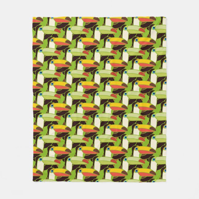 Colourful Toucans Fleece Blanket (Front)