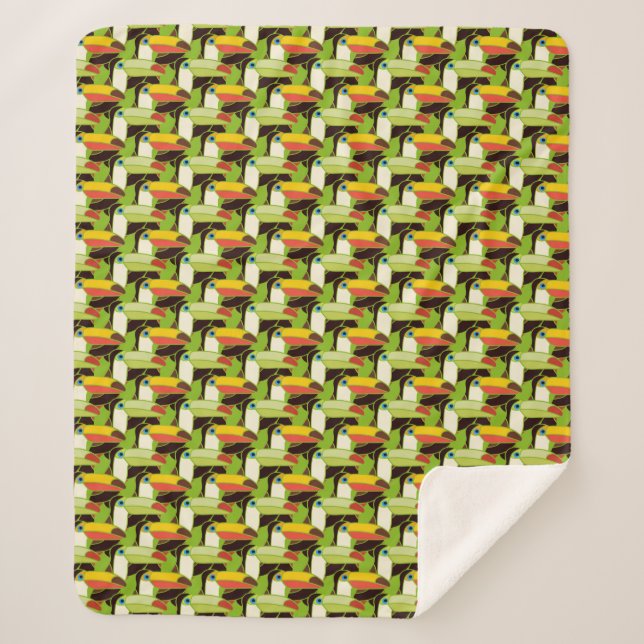 Colourful Toucans Sherpa Blanket (Front)