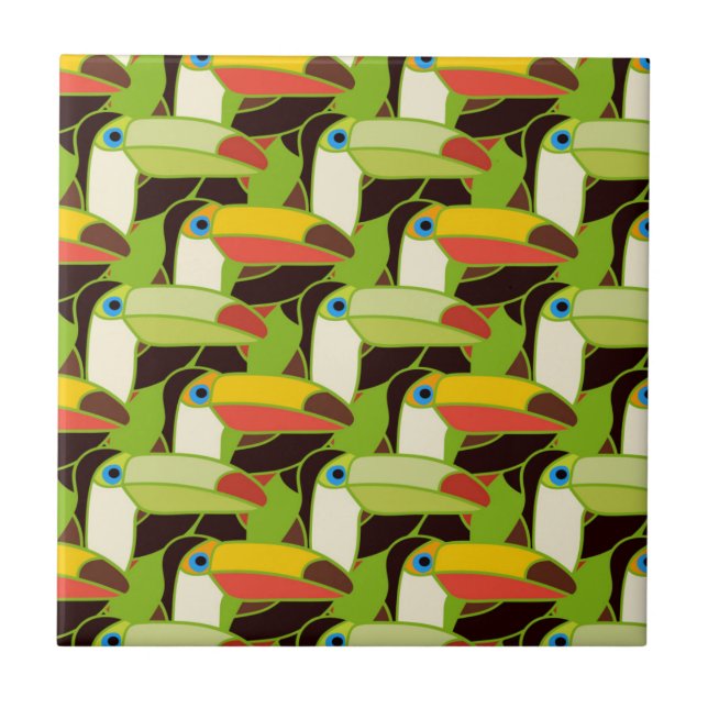 Colourful Toucans Tile (Front)