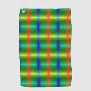 Colourful towel featuring a vibrant plaid pattern 