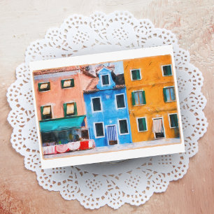Colourful Town Burano Italy Postcard