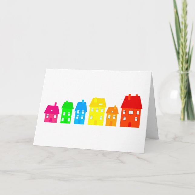 Colourful Town Card (Front)