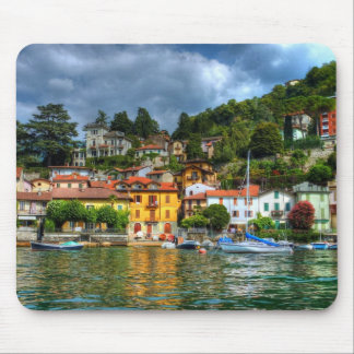 Colourful town off Lake Como Mouse Pad