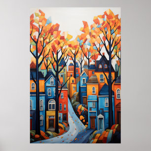 Colourful Town Poster