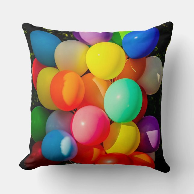 Colourful Toy Balloons Cushion (Front)