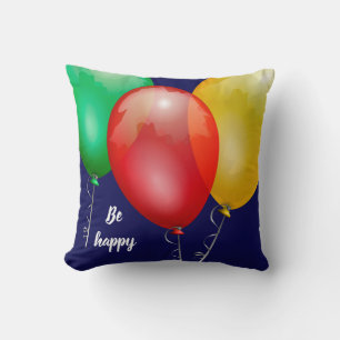 Colourful toy balloons funny keep calm be happy cushion