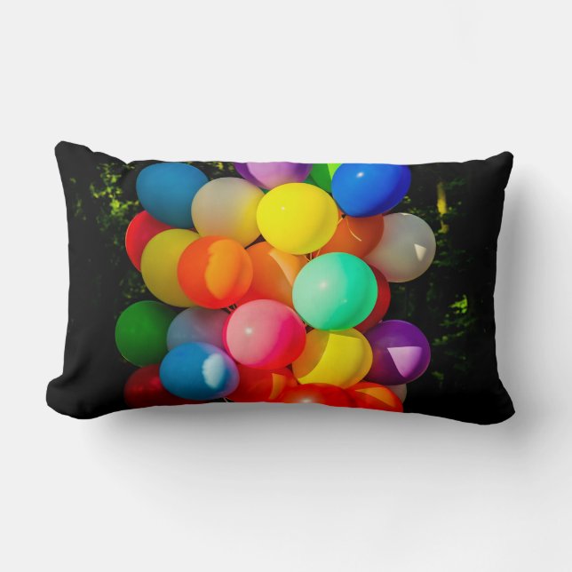 Colourful Toy Balloons Lumbar Cushion (Front)
