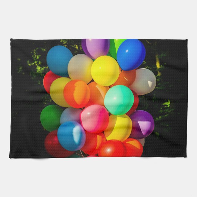 Colourful Toy Balloons Tea Towel (Horizontal)