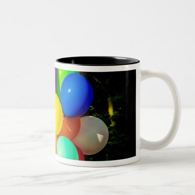 Colourful Toy Balloons Two-Tone Coffee Mug (Right)