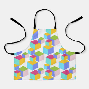 Colourful Toy Blocks Art Pattern Apron