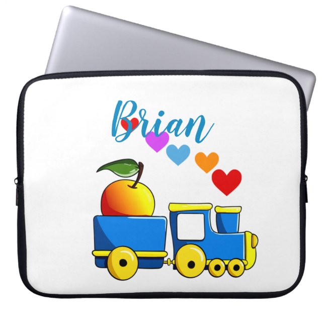 Colourful Toy Train Laptop Sleeve (Front)