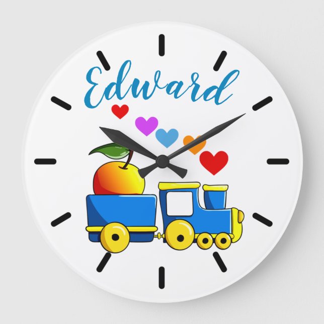 Colourful Toy Train Large Clock (Front)