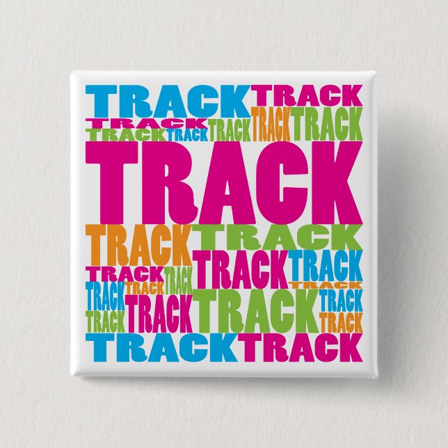 Colourful Track 15 Cm Square Badge (Front)