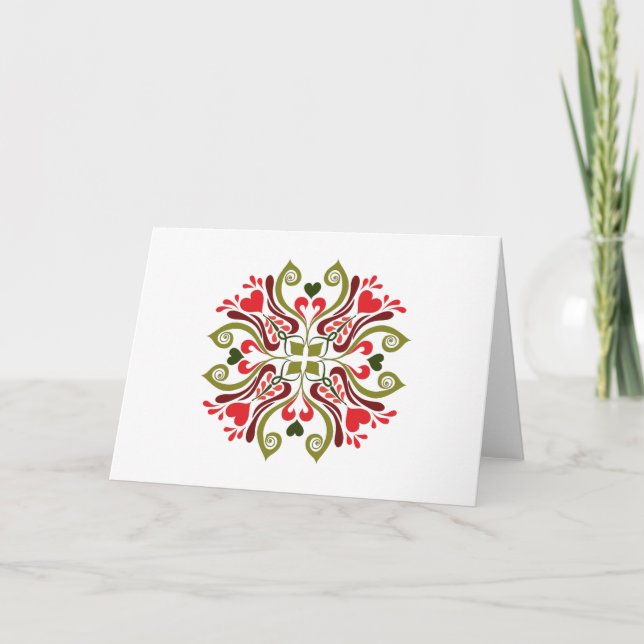 Colourful Traditional Hungarian Floral Motif Card (Front)