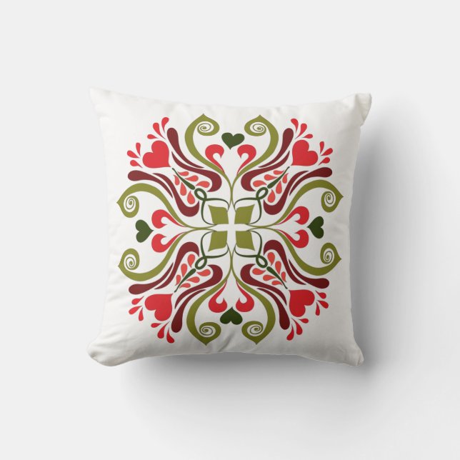 Colourful Traditional Hungarian Floral Motif Cushion (Front)