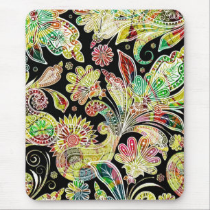 Colourful Traditional Paisley Pattern Mouse Pad