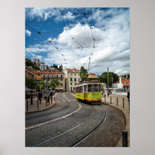 Colourful Traditional Tram Alfama Lisbon Portugal Poster