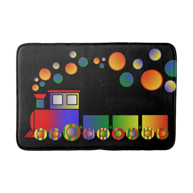 Colourful Train Bath Mat (Front)
