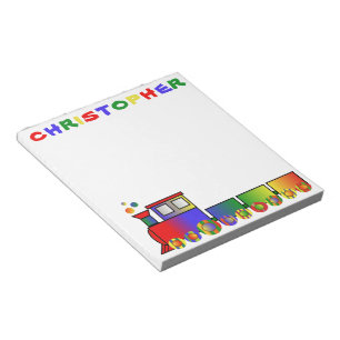 Colourful Train Personalised Notepad