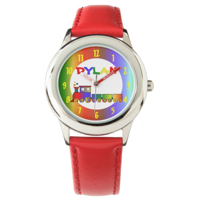 Colourful Train Personalised Watch (Front)