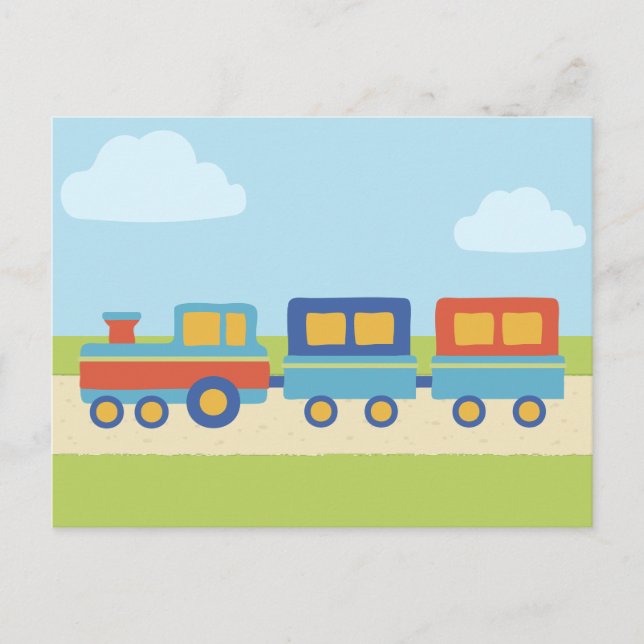 Colourful train  postcard (Front)