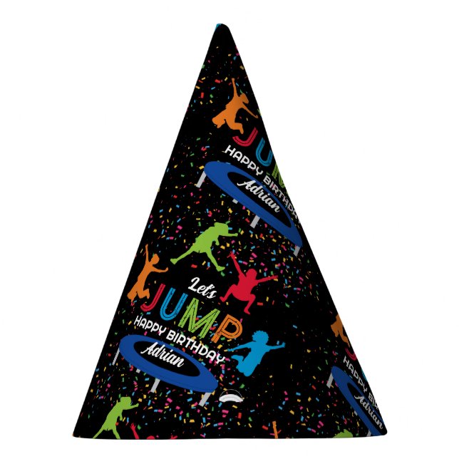 Colourful Trampoline Park Jump Kids Birthday Party Party Hat (Right)