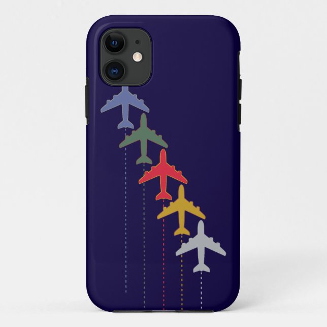 colourful travel aeroplanes Case-Mate iPhone case (Back)