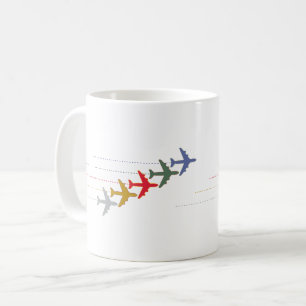 Colourful Travel Aeroplanes Coffee Mug