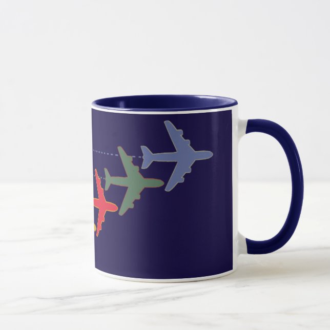 colourful travel aeroplanes mug (Right)
