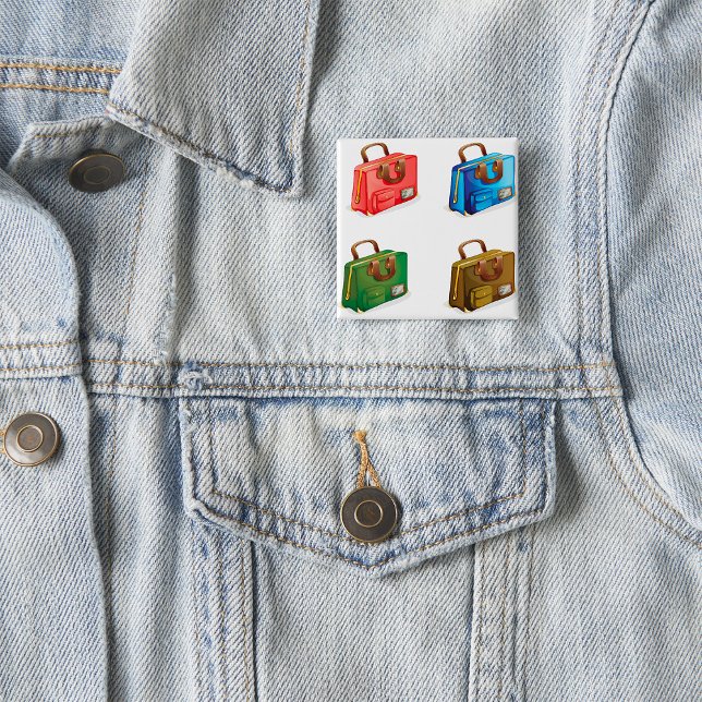 Colourful Travel Briefcase Collection 15 Cm Square Badge (Creator Uploaded)