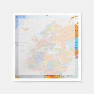 Colourful Travel Map Napkin