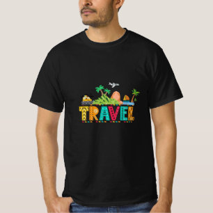 Colourful TRAVEL T-Shirt – Adventure Awaits in Eve