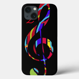 colourful treble clef iPhone 13 case