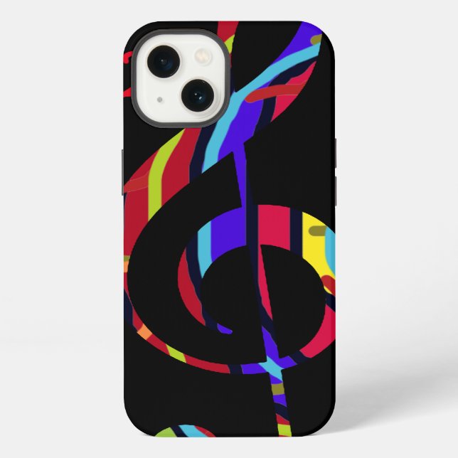 colourful treble clef iPhone case (Back)