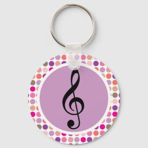 Colourful Treble Clef Keychain Gift
