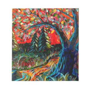 Colourful Tree And River Painting Notepad