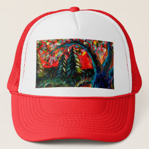 Colourful Tree And River Painting Trucker Hat
