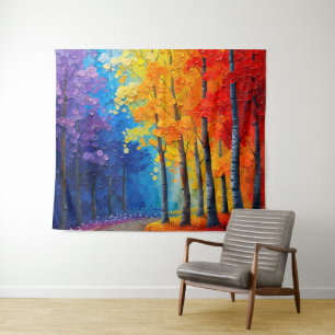 Colourful Tree Art Tapestry