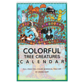 Colourful Tree Creatures Whimsical 2022 Animal Art Calendar