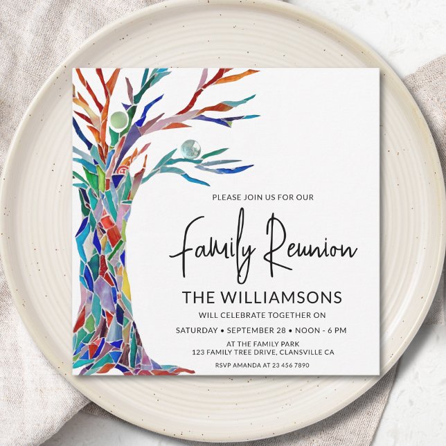 Colourful Tree Family Reunion Invitation (Creator Uploaded)