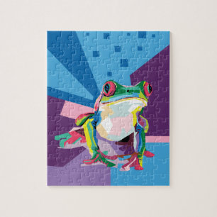 Colourful Tree Frog Portrait Jigsaw Puzzle