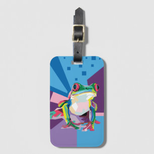 Colourful Tree Frog Portrait Luggage Tag